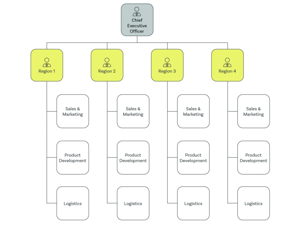 Example of a divisional organizational structure