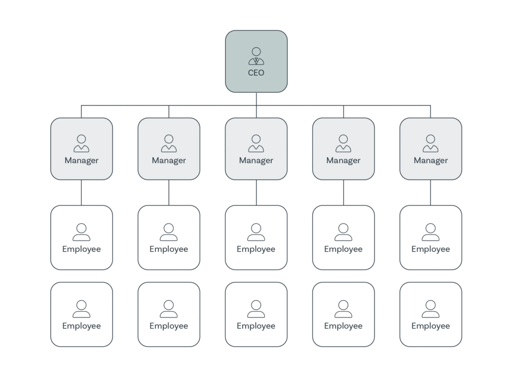 Example of a flat organizational chart