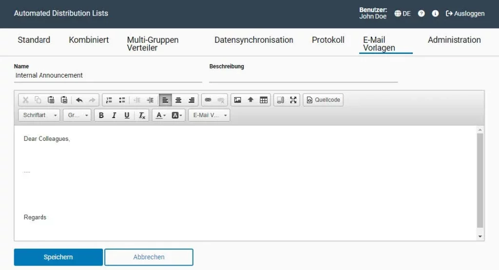 E-Mail-Vorlagen