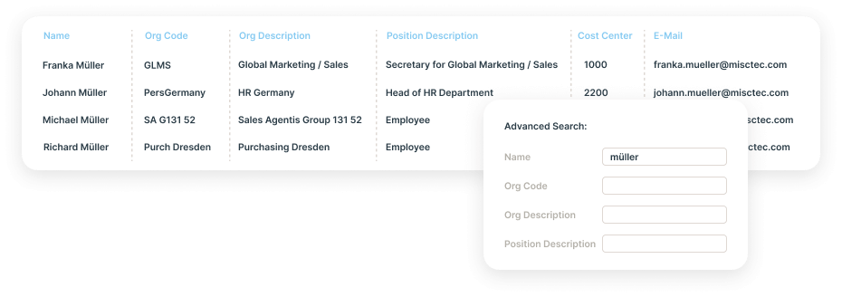 Ingentis Extension People Directory